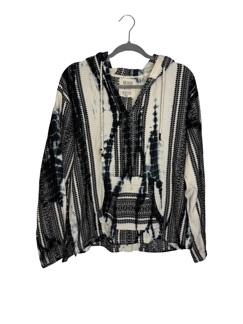 ✨🖤 Beach by Exist Tie Dye Baja Hoodie XL Cotton Boho Coastal Pullover 🖤✨